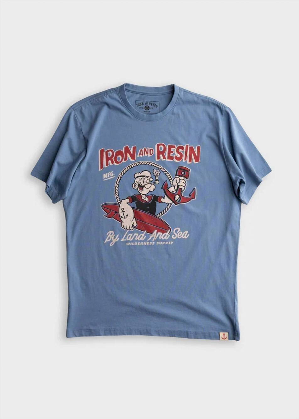 NEW IRON & RESIN men's land and by sea tee in blue